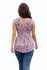 Rosie Floral Print Sleeveless Cotton Summer Top V Neck White & Pink Flowers